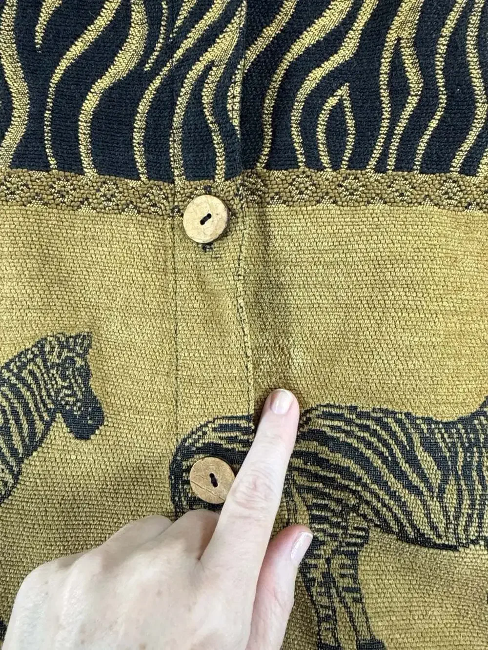 Vintage TanTrums Zebra Safari Jacket Brocade Tribal Boho Boxy Women's 2X